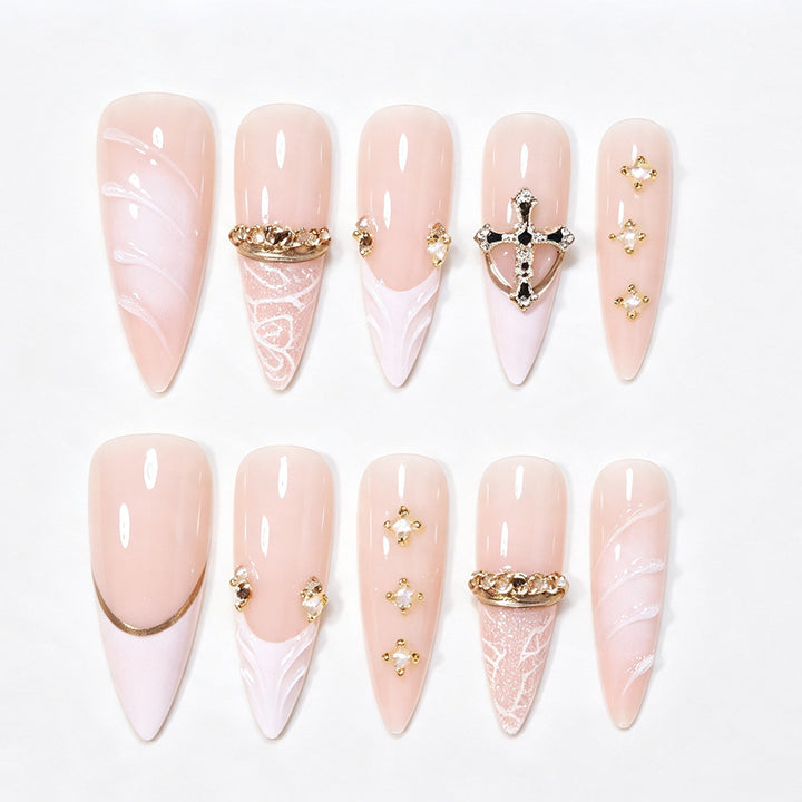 Elegant Stiletto Nail Art Tips with Embellishments Stornfield