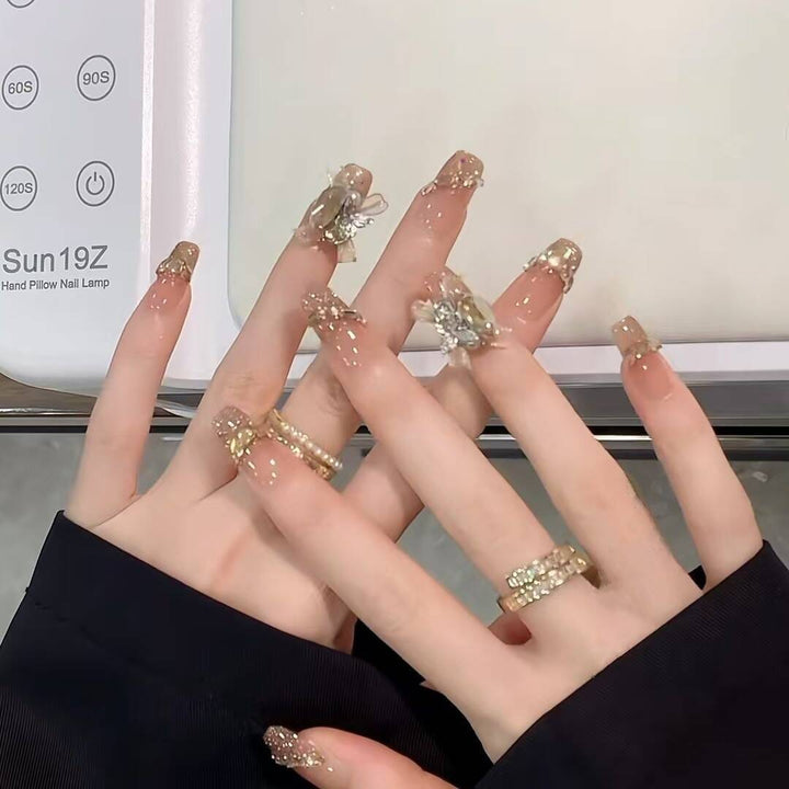 Luxury Decorative Crystal Press-On Nails Stornfield