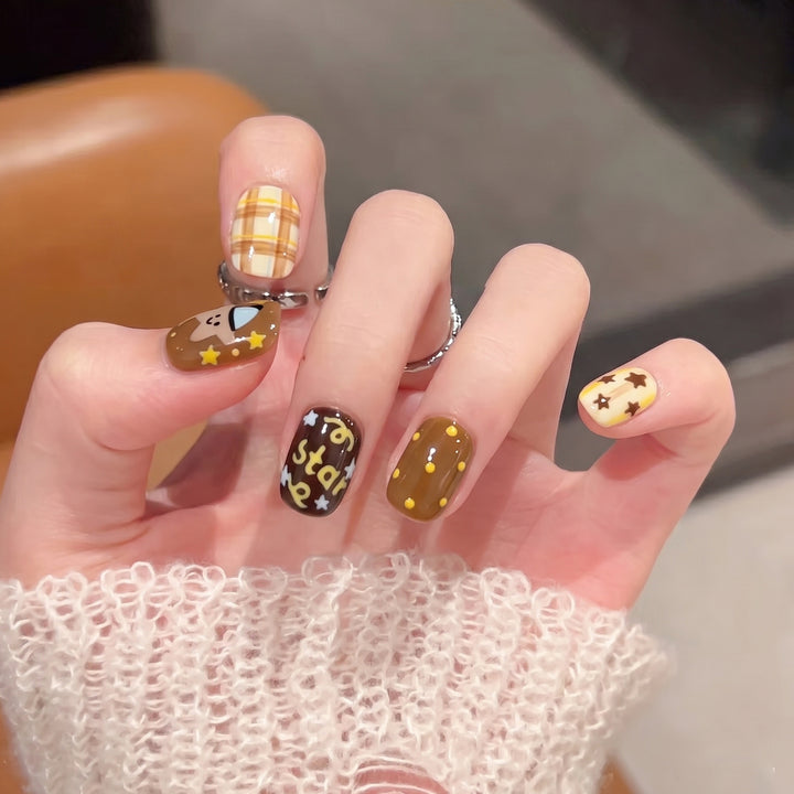 Playful Cartoon-Inspired Press-On Nail Set Stornfield