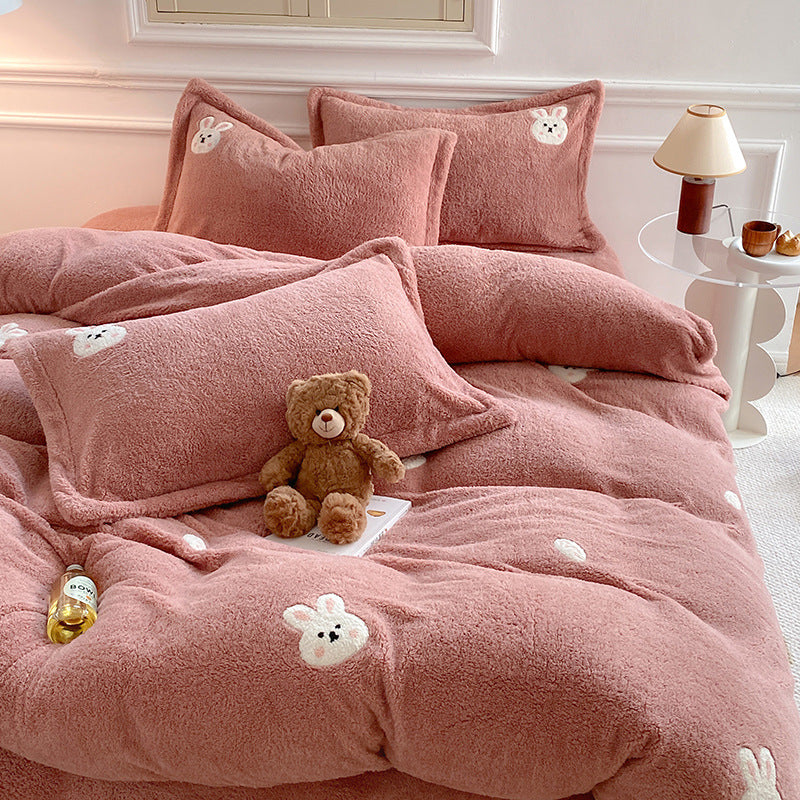 Plush Sherpa Comforter and Decorative Pillowcase Set