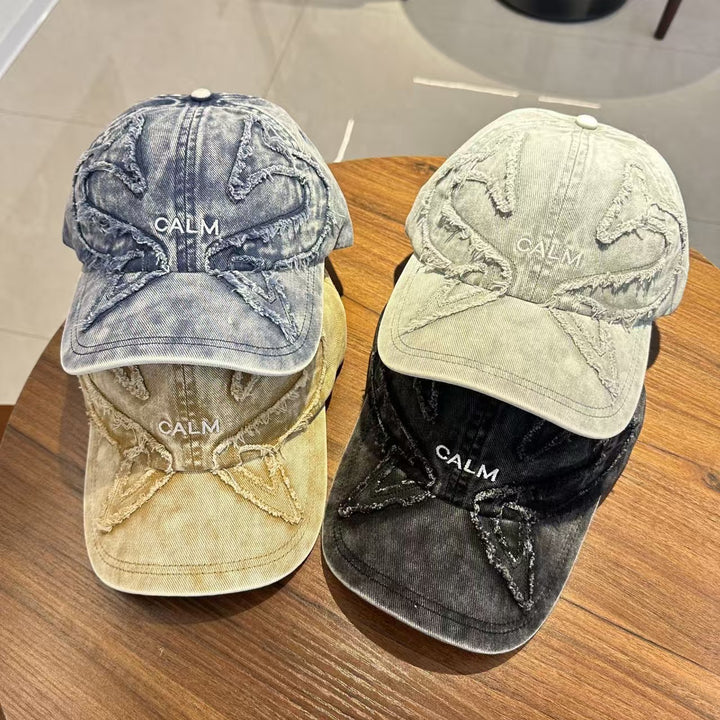 Unisex Distressed Denim Embroidered Cap Stornfield