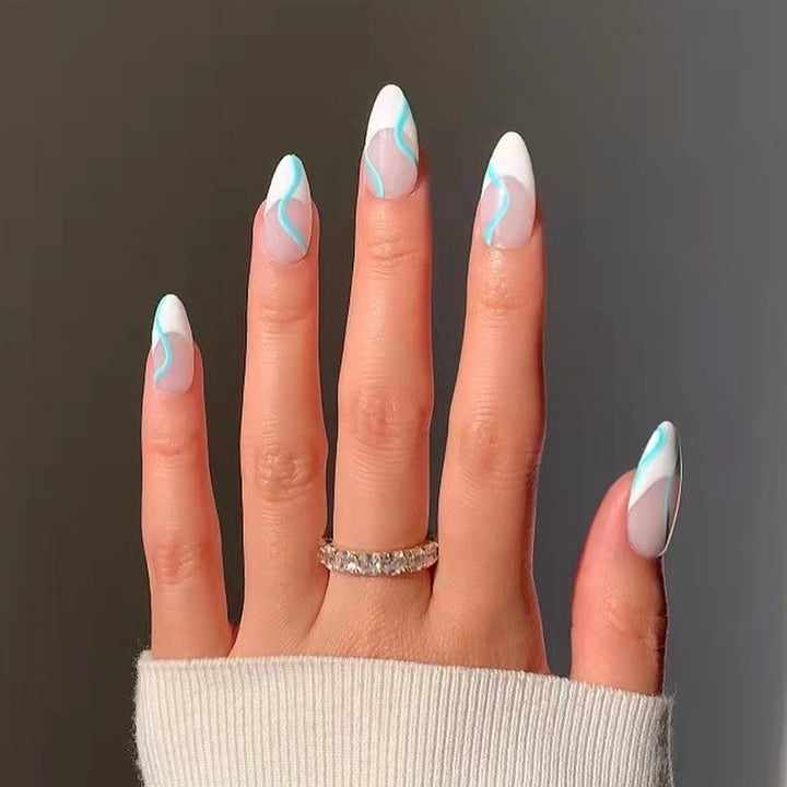 Artful Nail Extensions in an Elegant Design with Colorful Accents Stornfield