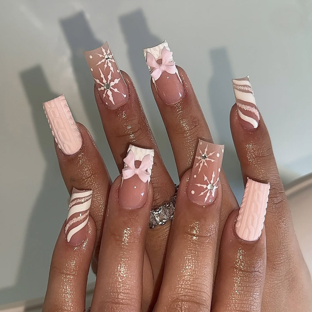 Artificial nail set with festive Christmas motifs Stornfield