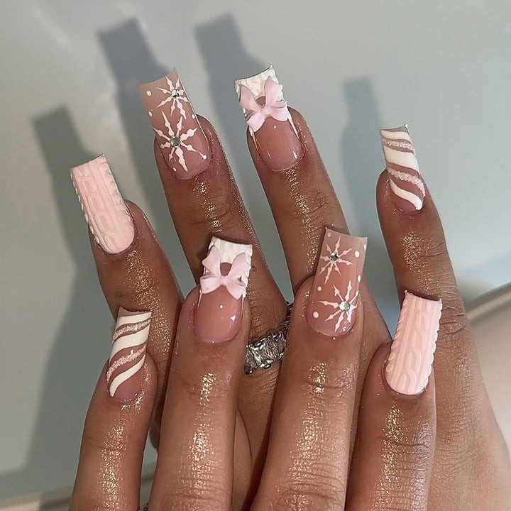 Artificial nail set with festive Christmas motifs Stornfield