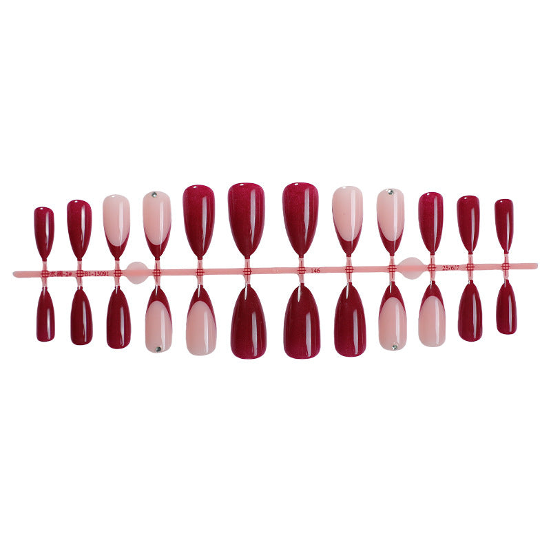 Premium Nail Art Press-On Set with Classic French Tip and Glitter Accents Stornfield
