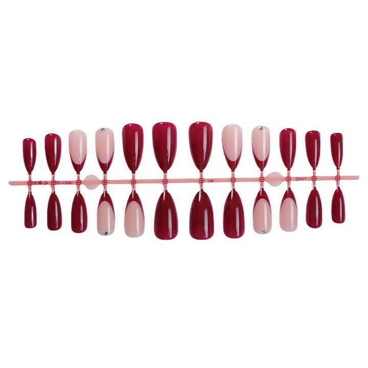 Premium Nail Art Press-On Set with Classic French Tip and Glitter Accents Stornfield