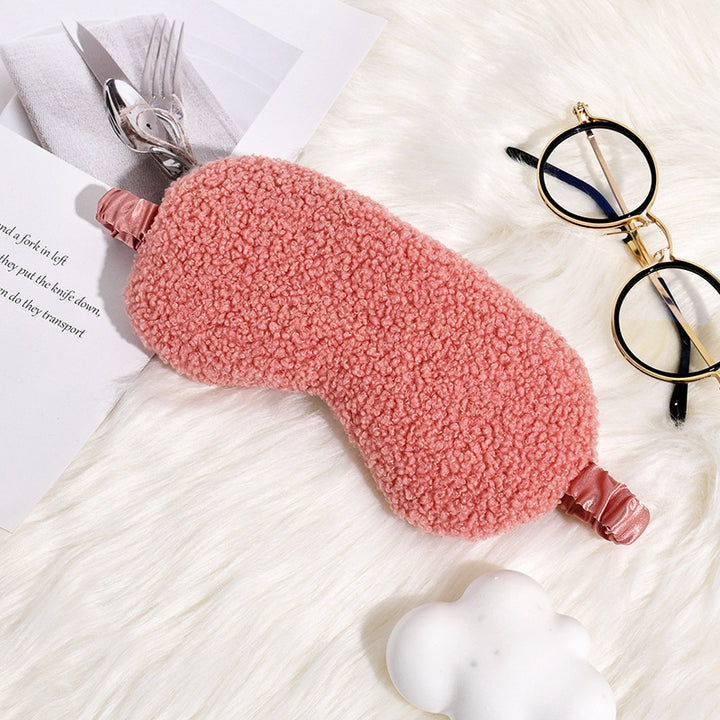 Women's cuddly thermo sleep mask made of teddy fleece with adjustable satin band Stornfield