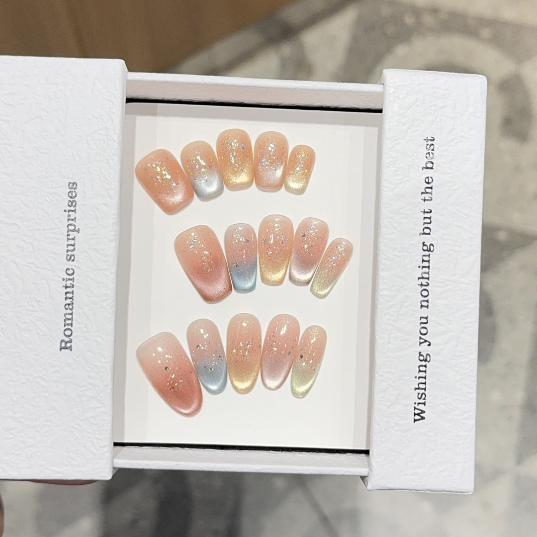 Elegant artificial nail tips with ombre effect Stornfield