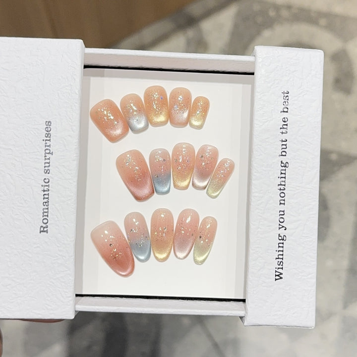 Elegant artificial nail tips with ombre effect Stornfield