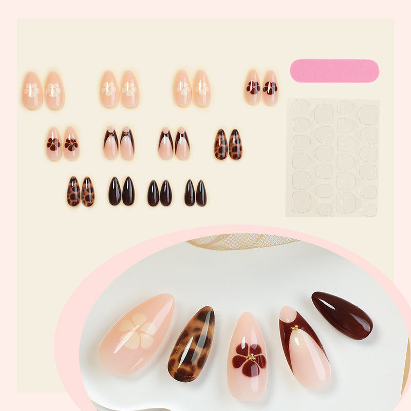 Artistic Press-On Nail Kit with Floral and Animal Prints Stornfield