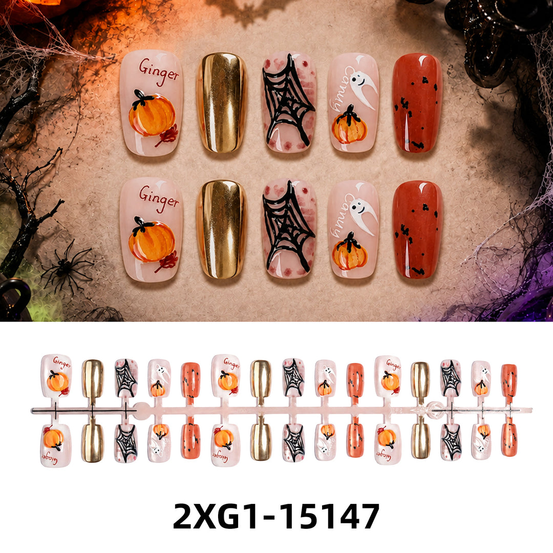 Acrylic nail set with creative Halloween motifs Stornfield
