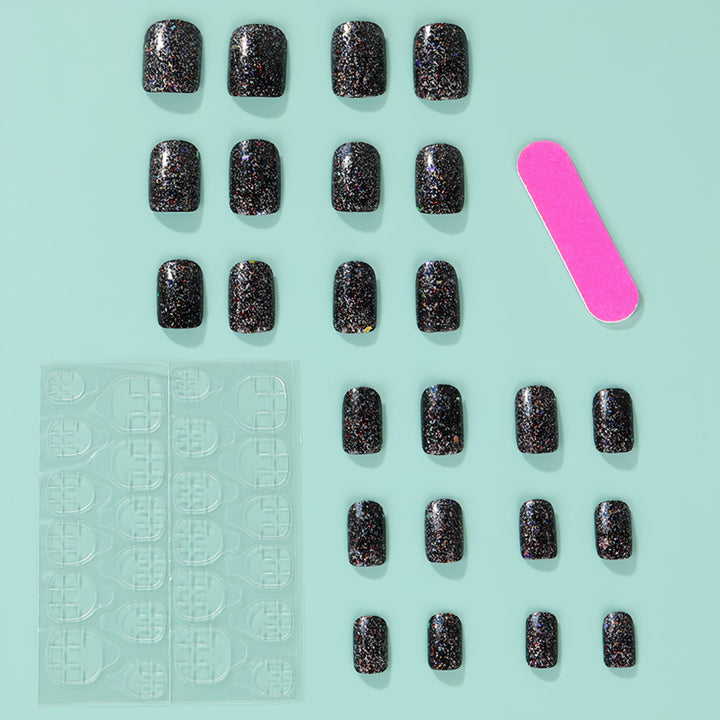 Shiny artificial nails with sparkling glitter Stornfield