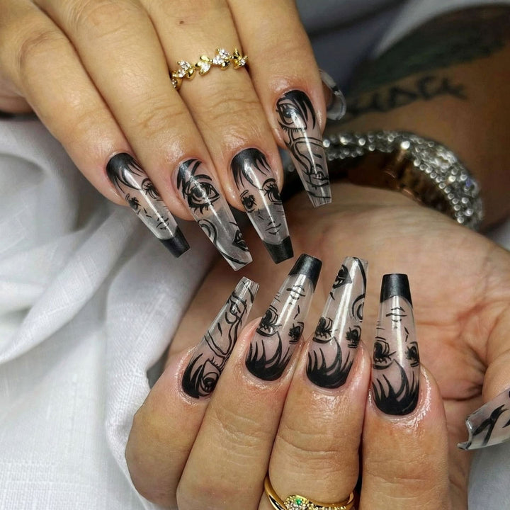 Art Nail Set with Artistic Portrait Designs Stornfield