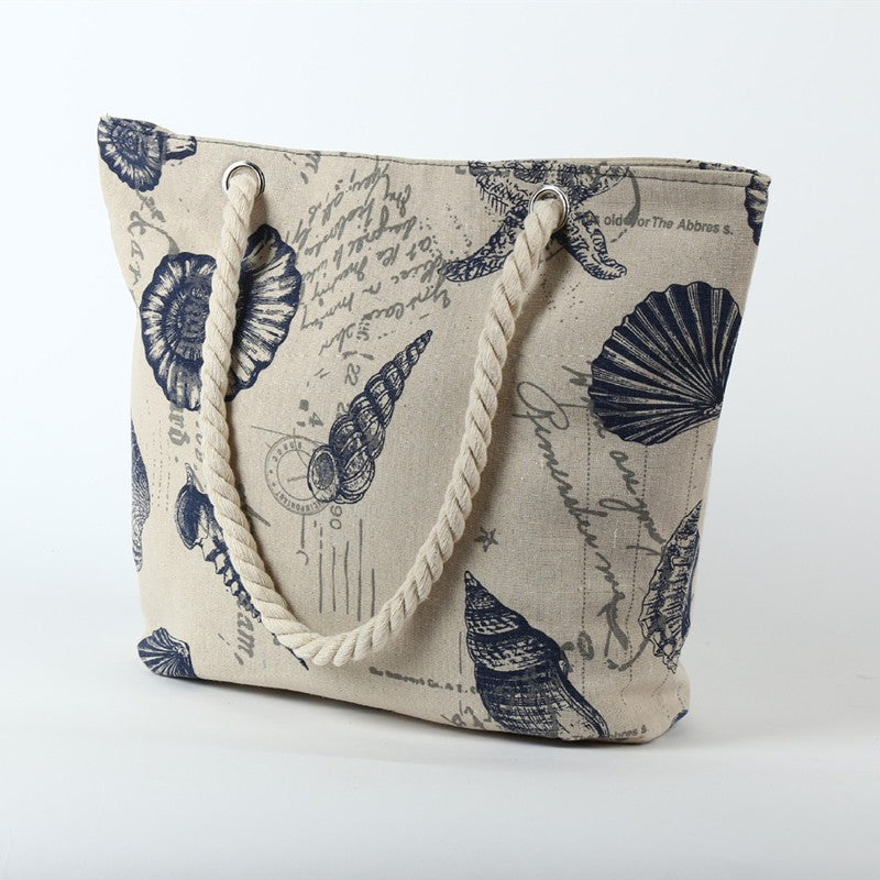 Beach bag in maritime design with sturdy rope handles Stornfield