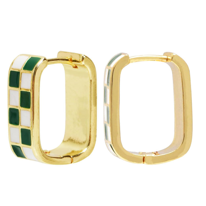 Modern Geometric Enamel Hoop Earrings Stornfield