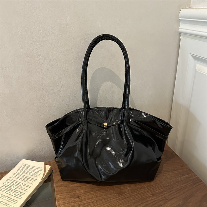 Glossy Vegan Leather Handbag