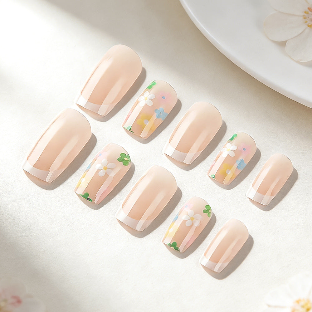 Floral French Tip Press-On Nail Set Stornfield