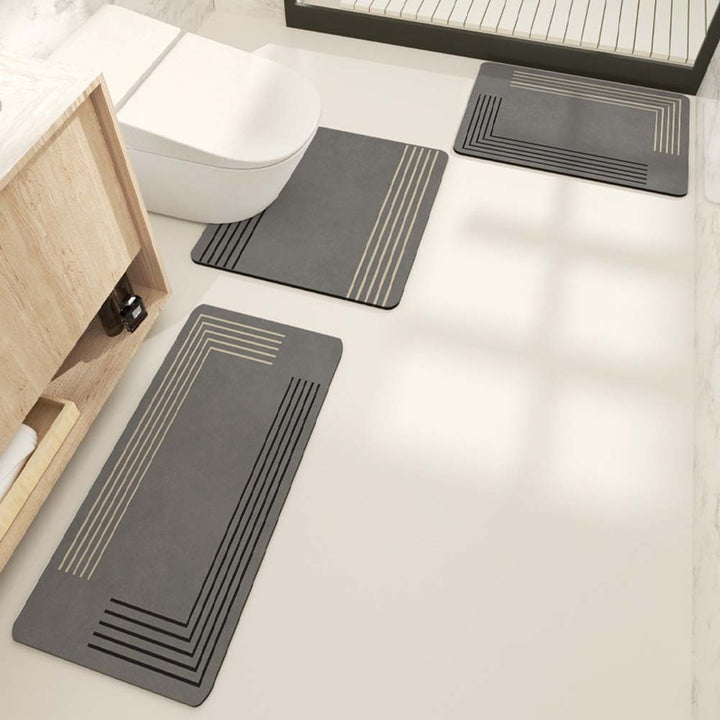Modern Geometric Bath Mat Set