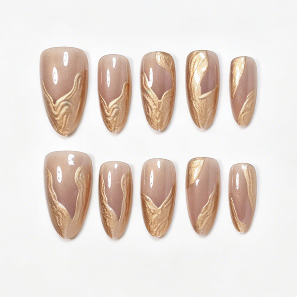 Premium Marble Design Press-On Nail Set Stornfield