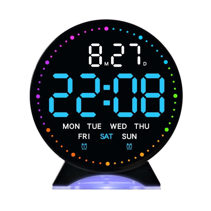 Digital alarm clock with large LED display and multifunctional display Stornfield