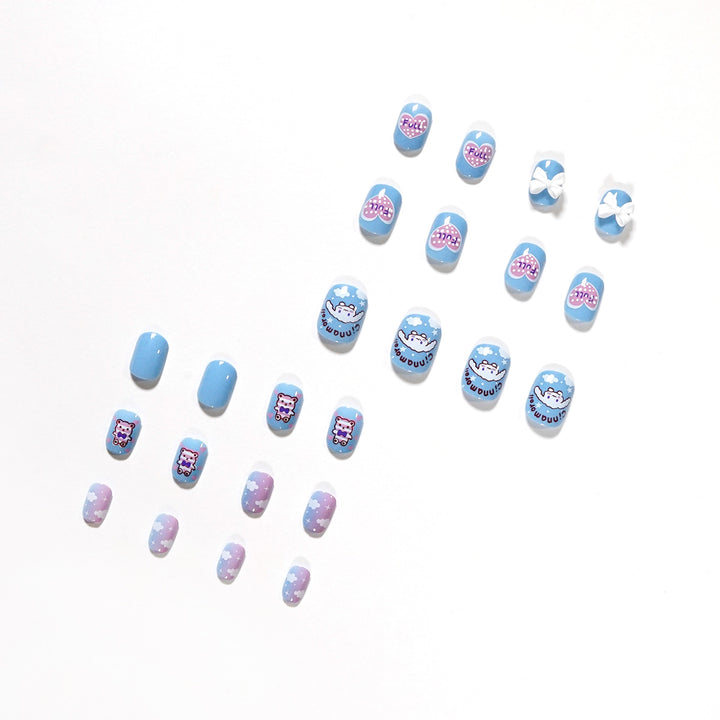 Creative nail art with bow and animal motifs Stornfield