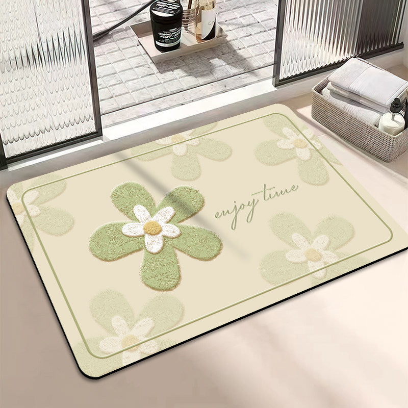 Chic Inspirational Floral Bath Mat