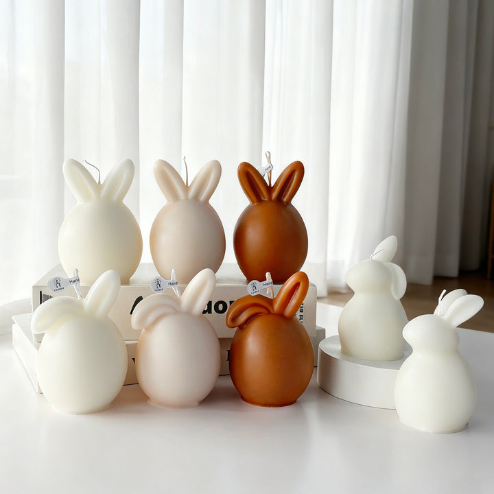 Bunny-Themed Decorative Candle