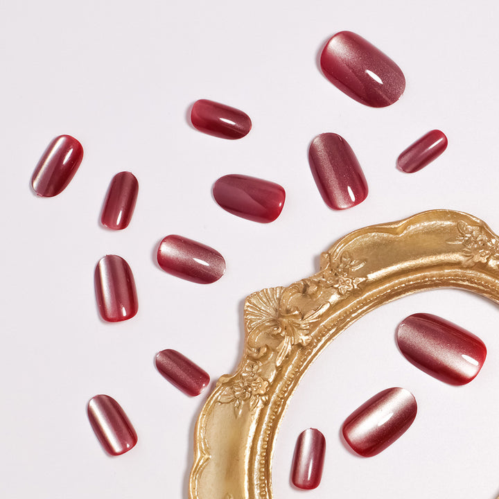Glossy Almond-Shaped Press-On Nails Set Stornfield