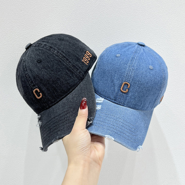 Women's Distressed Denim Baseball Cap Stornfield 1784270579