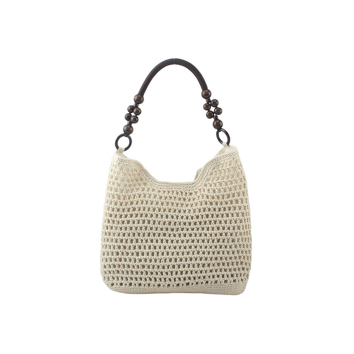 Shoulder bag with ornate wooden handles Stornfield