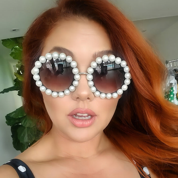 Women's designer sunglasses with pearl-embellished frame Stornfield