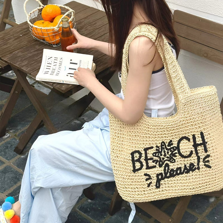 Beach bag with Embroidered Lettering Stornfield