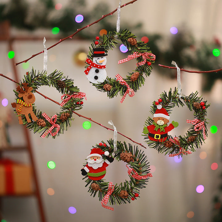 Festive Pine Cone Wreath with Reindeer Decoration Stornfield