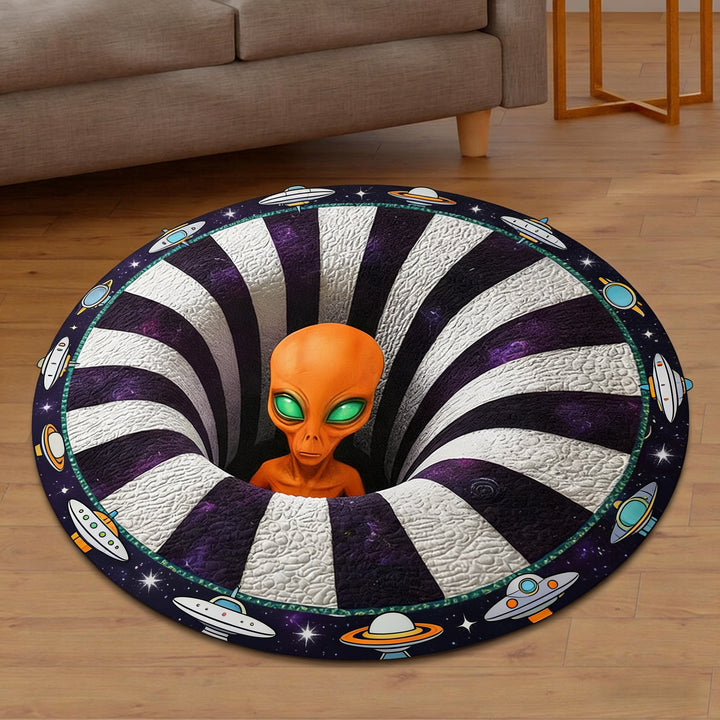 Alien-Themed 3D Illusion Area Rug