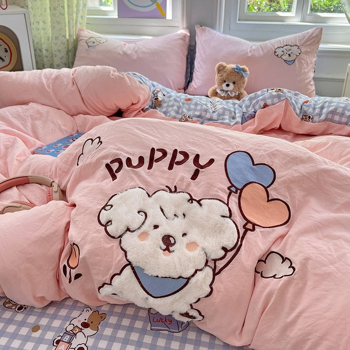 Children's Cute Cat-Themed Bedding Set
