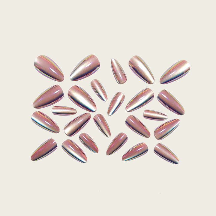 Artificial nails with holographic effect and elegant finish Stornfield