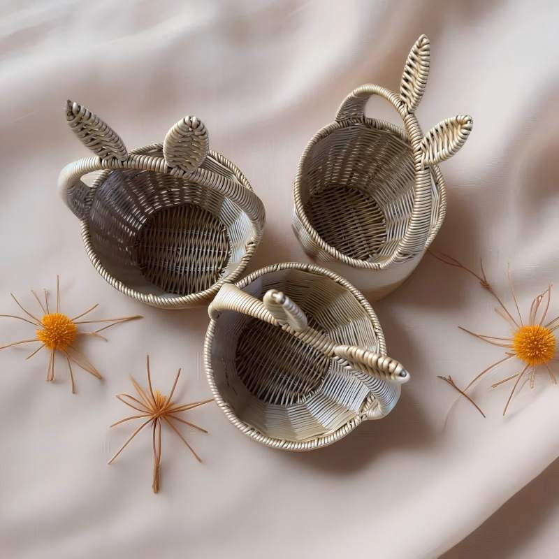 Decorative Bunny Ears Woven Basket Stornfield