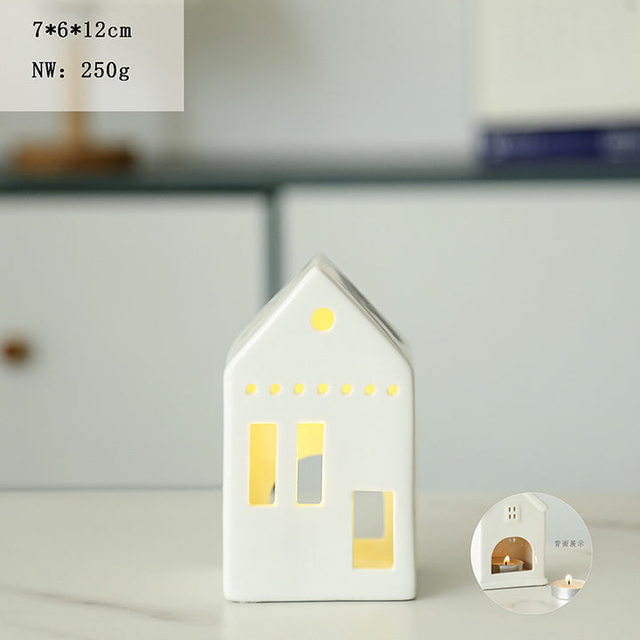 Ceramic House-Shaped Candle Holder Stornfeild