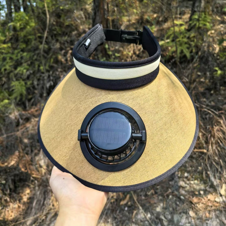 Sun protection visor with solar powered fan Stornfield