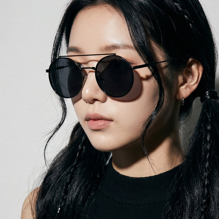 Women's round sunglasses with stylish metal frame Stornfield