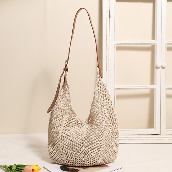 Casual mesh tote bag with adjustable leather strap Stornfield
