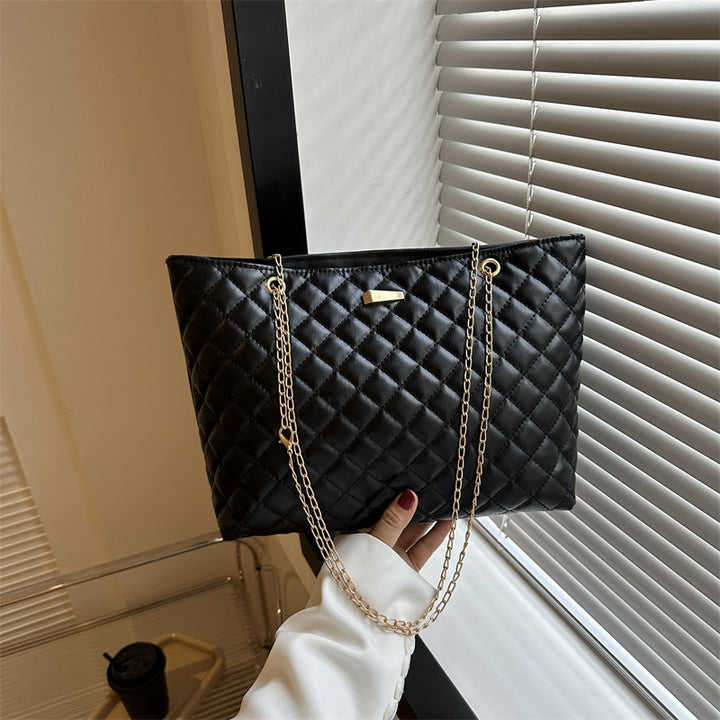 Quilted Chain-Handle Handbag