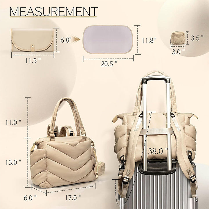 Multifunctional quilted shoulder bag with removable inner compartment Stornfield