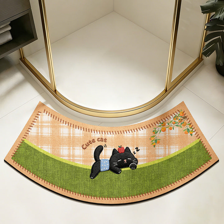 Cute Cat-Themed Decorative Bath Mat