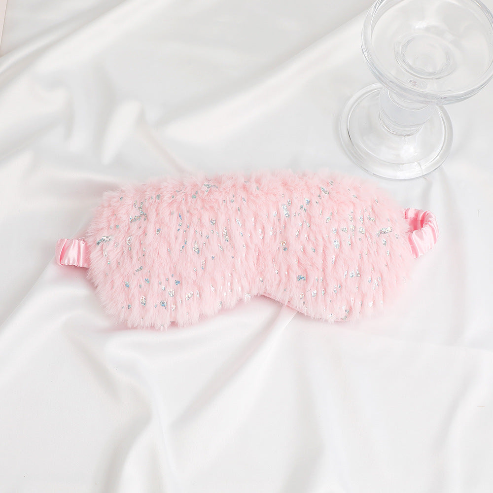 Unisex soft eye mask made of faux fur with festive motif embossing Stornfield