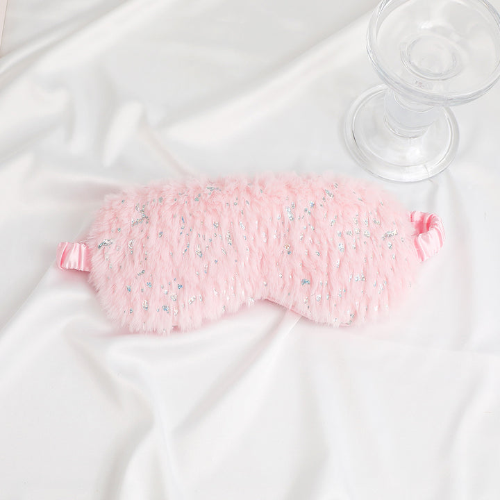 Unisex soft eye mask made of faux fur with festive motif embossing Stornfield