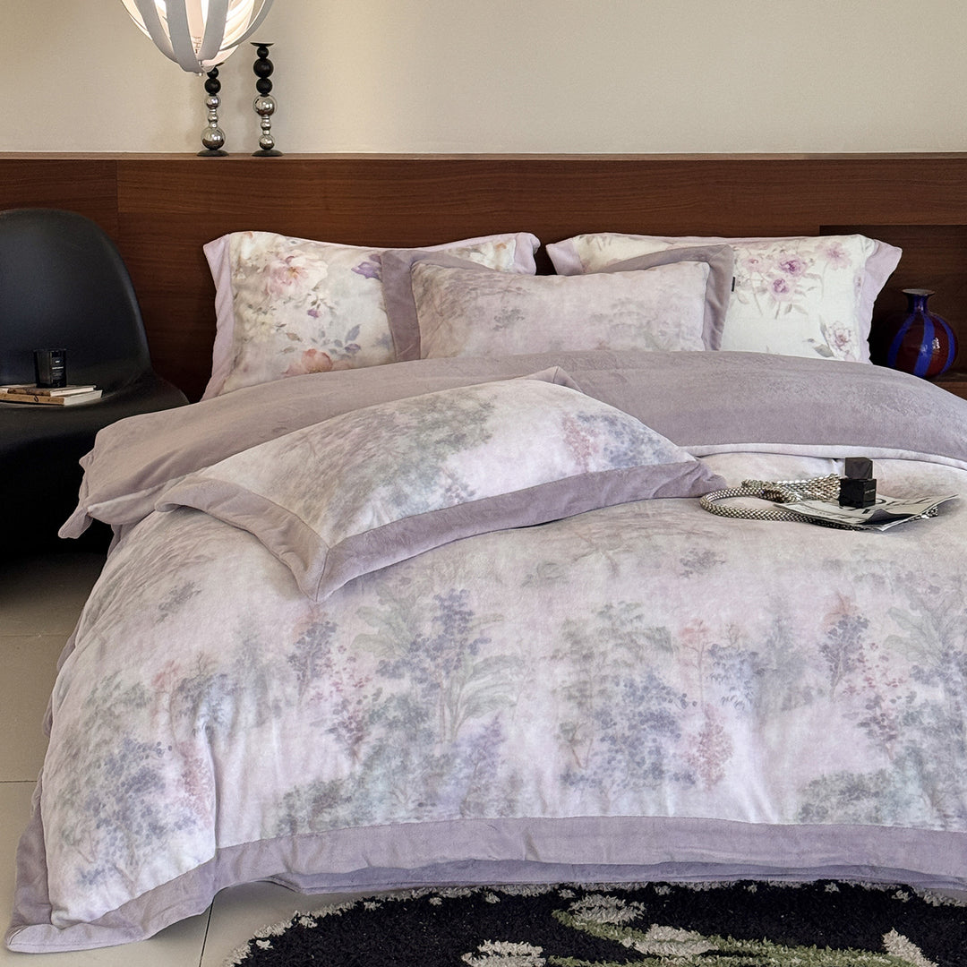Duvet cover set with fine paisley pattern, reversible function and softly napped inner cover