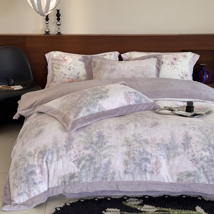 Duvet cover set with fine paisley pattern, reversible function and softly napped inner cover