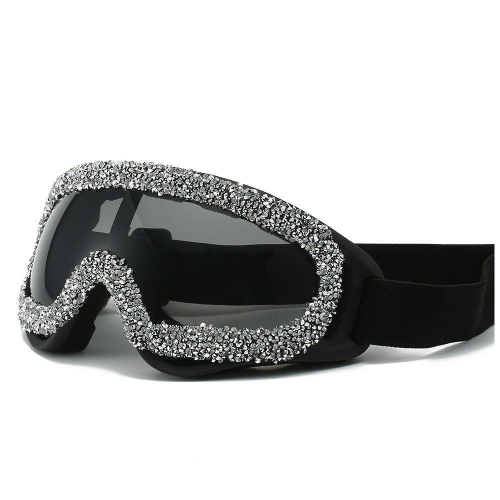 Ladies sporty ski goggles with glamorous crystal embellishments Stornfield