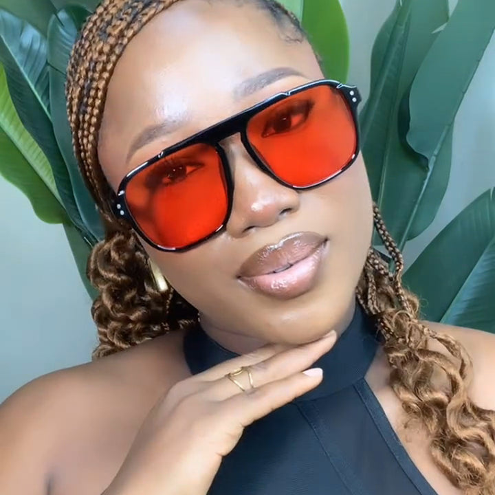 Ladies geometric sunglasses with polarized yellow lenses Stornfield